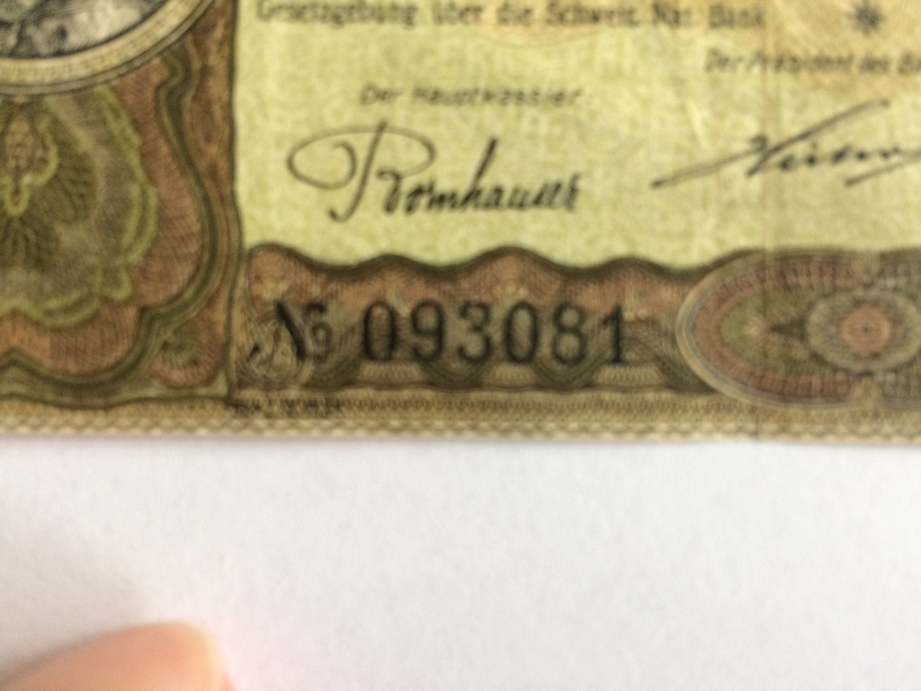 Banknoten: schöne 5 Frankennote von 01.01.1921 – Gebraucht aus Birrwil von Mischabel1 2