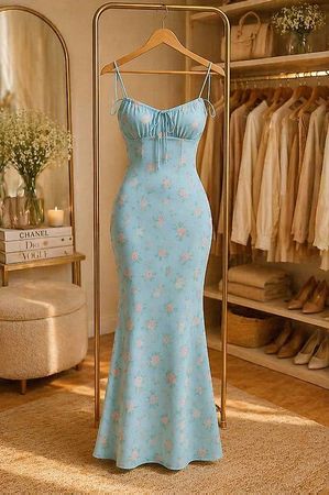 Abito lungo elegante in tessuto leggero Tg.M