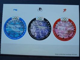 2000, Nr.1010-1012, OLYMPIADE +ideale Vollstempel LUZERN !