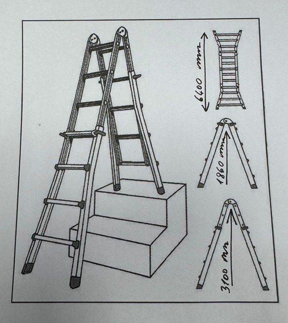 Zarges Scale: Multifunktionsleiter - Teleskop-Treppenleiter 4x6 Spr. – Usato da Spreitenbach venduto da spreite 4