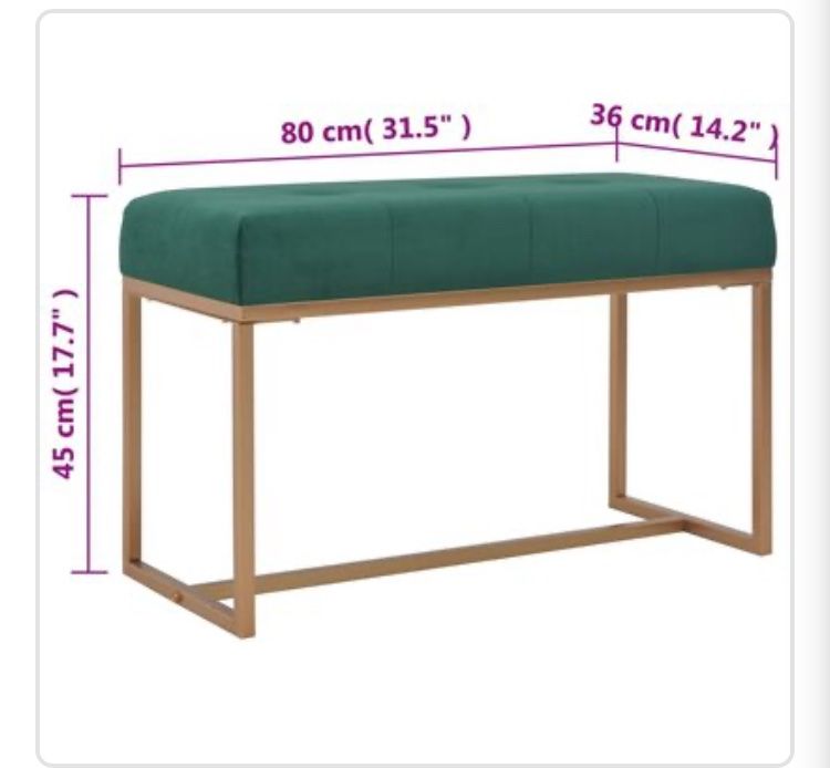 Panchine: Bank 80 cm Grün Samt – Nuovo (secondo la descrizione) da Seelisberg venduto da honza.toegel 2