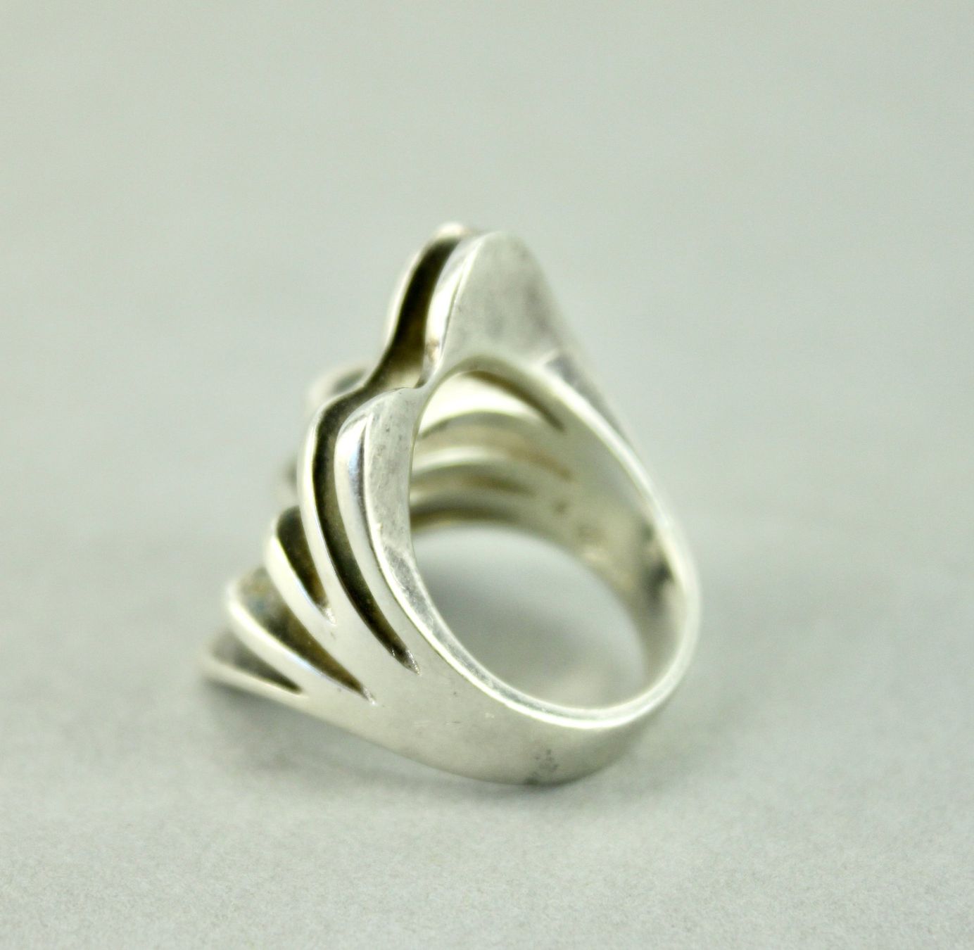 Ringe: FÄCHERRRING "AUSSERGEWÖHNLICH" SILBER 925. VINTAGE. – Gebraucht aus Grandcour von Flowerstyle 4