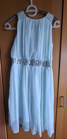 Chiffonkleid mit Pailletten, Gr.164