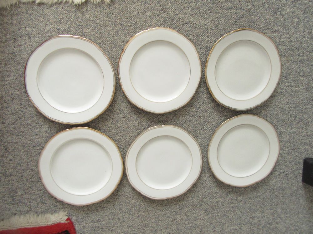 6 Dessertteller mit Goldrand, Langenthal (Neu (gemäss Beschreibung)) in ...