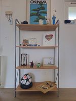 Bücherregal aus Holz und Metall Industrial Stil