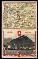 Interlaken, Savoy Hotel, Landkarte Thune