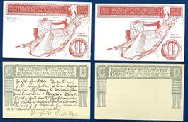 1909  Postverein UPU  - 4 Postkarten 2x ** 2 x Gelaufen