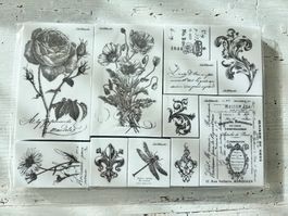 LaBlanche Stempelset florales Vintage - Blumen, Libelle, Ros