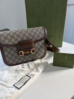 Gucci Horsebit 1955 Tasche GG Supreme Canvas Braunes Le