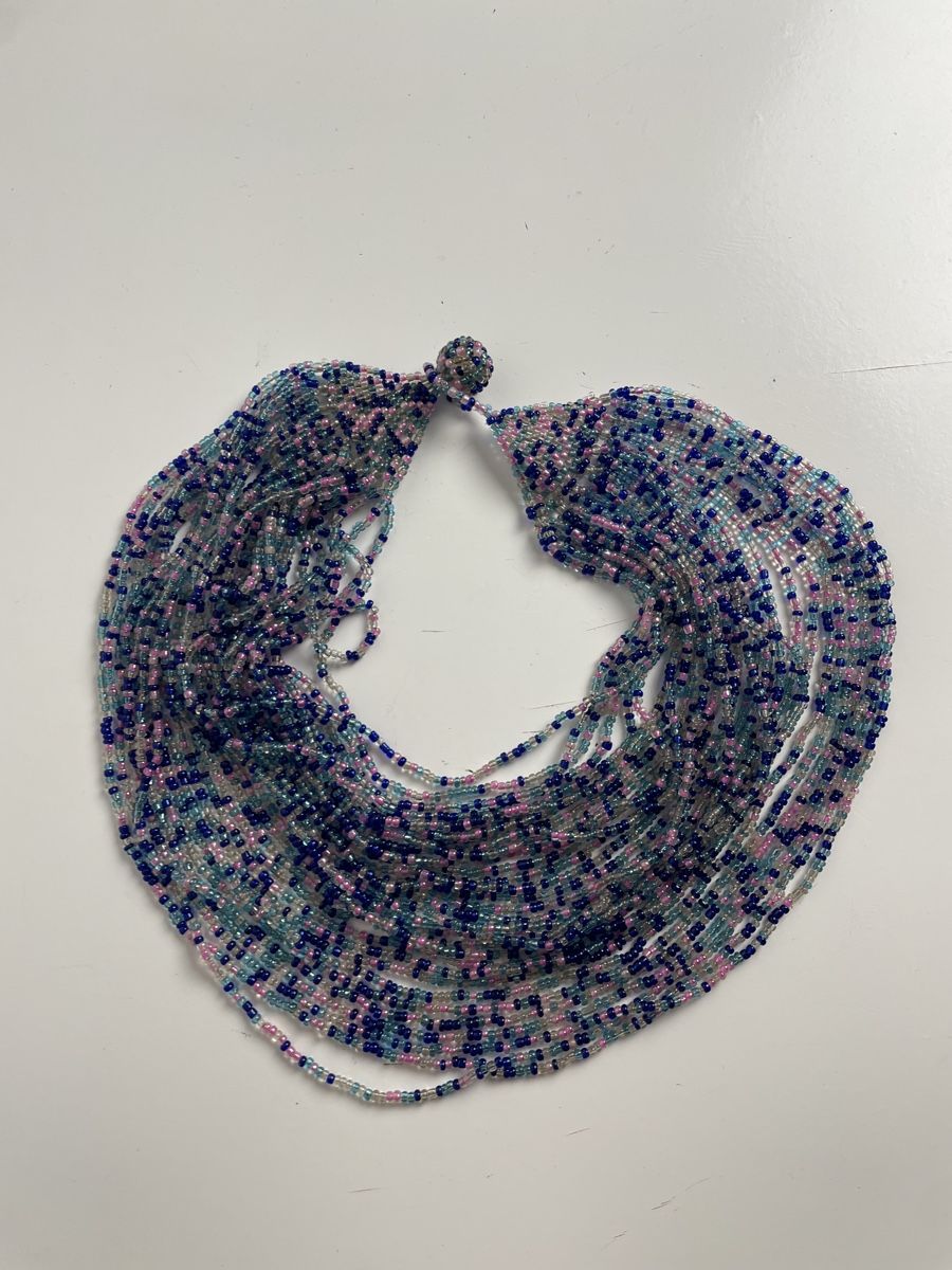 Catenine: Boho Beaded Statement Necklace, Blue – Usato da Knonau venduto da Grapesvintage 4
