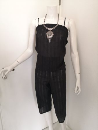 🤩WOMEN'SECRET 2-TEILER HOSE & TOP SCHWARZ MIT MUSTER