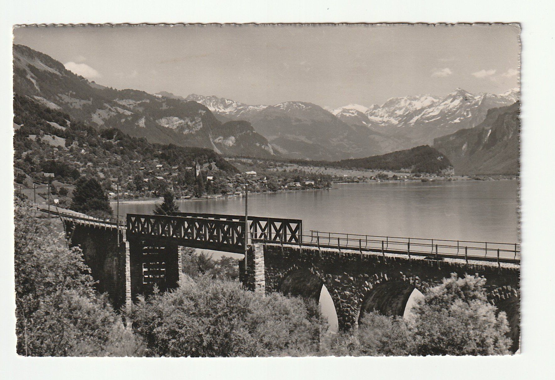 Cartoline postali: Ansichtskarte Brienz Brienzersee Eisenbahnbrücke 1948 – Nuovo (secondo la descrizione) da St. Gallen venduto da Ricardo_Deals