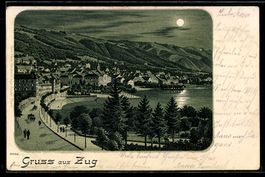 Litho Zug, Seepromenade und Ortsansicht 
