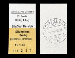 Sils Baselgia Silvaplana Postauto Edmondsonsches Billett