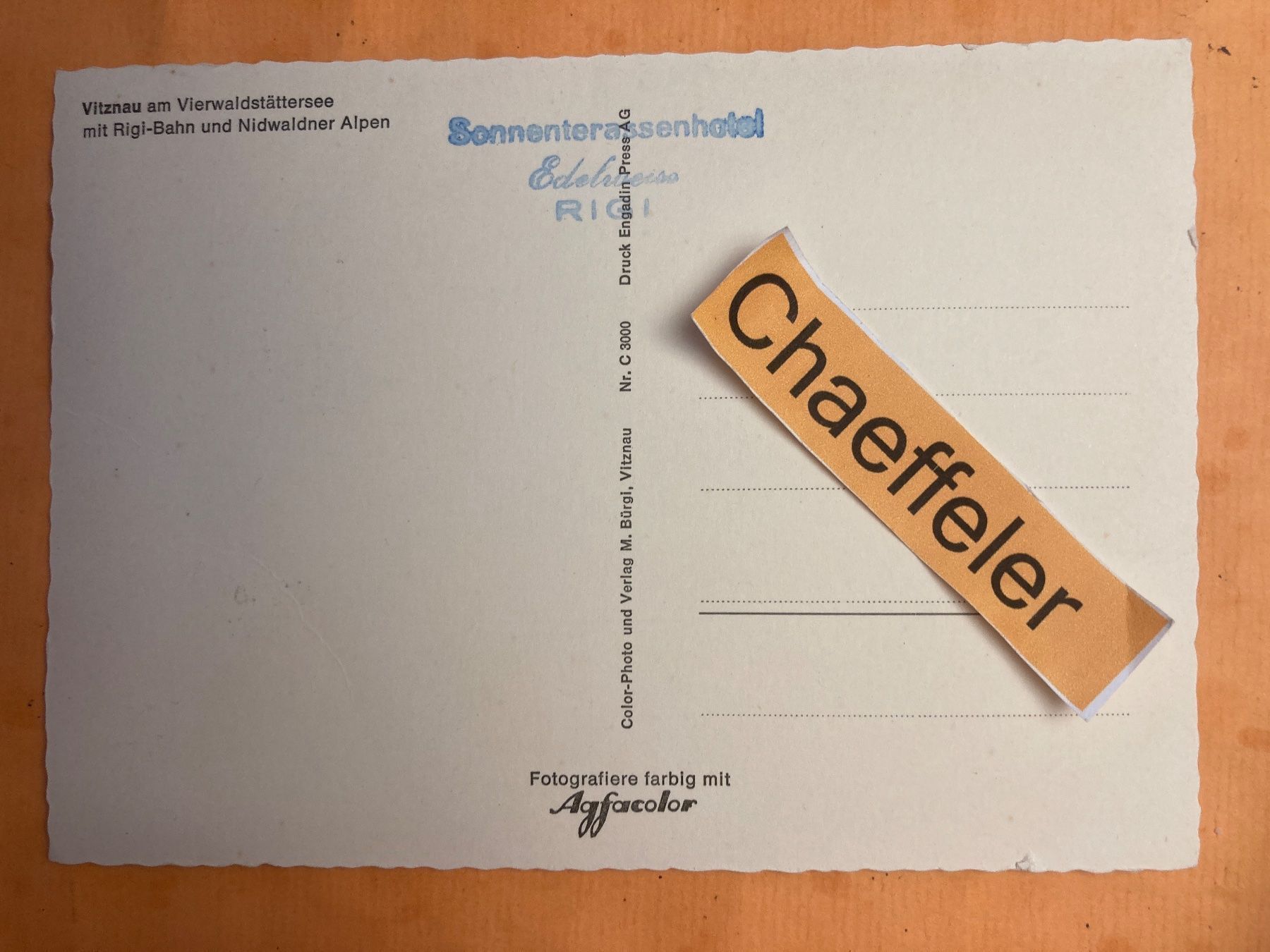 Cartoline postali: Vitznau am Vierwaldstättersee mit – Usato da Zürich venduto da Chaeffeler 1