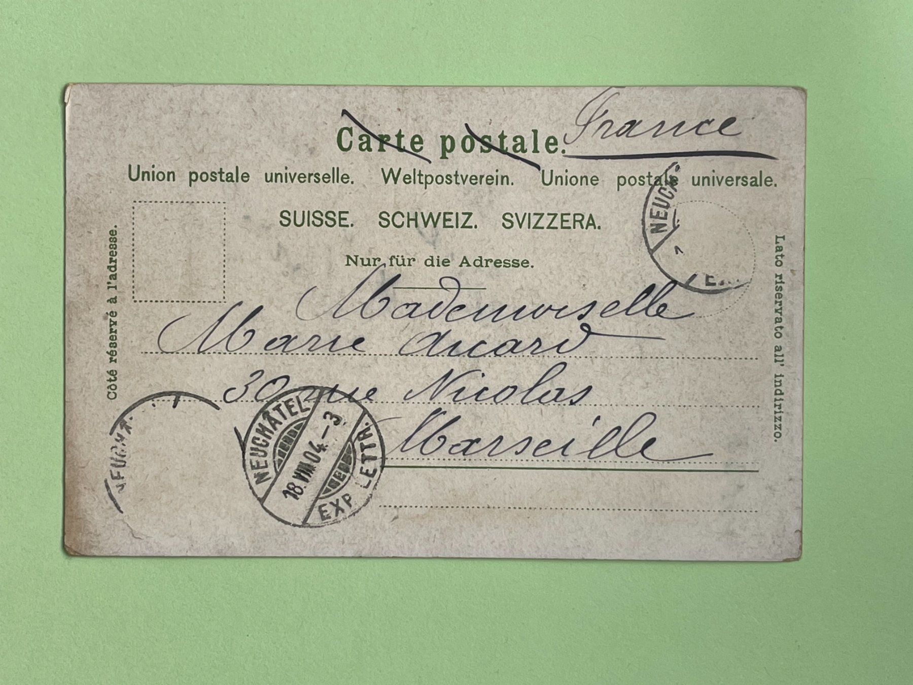 Cartoline postali: Neuenburg vor 1904 - Neuchâteloise – Usato da Steg VS venduto da danwer74 1