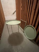 2x Tables métal vert clair neuves