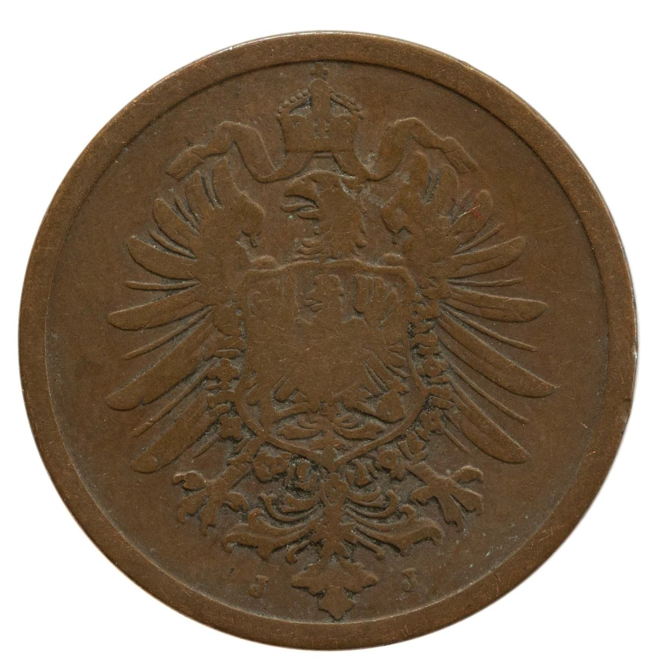 Alle Münzen: Deutschland Kaiserreich 2 Pfennig 1875 J – Gebraucht aus Rotkreuz von num_6343 1