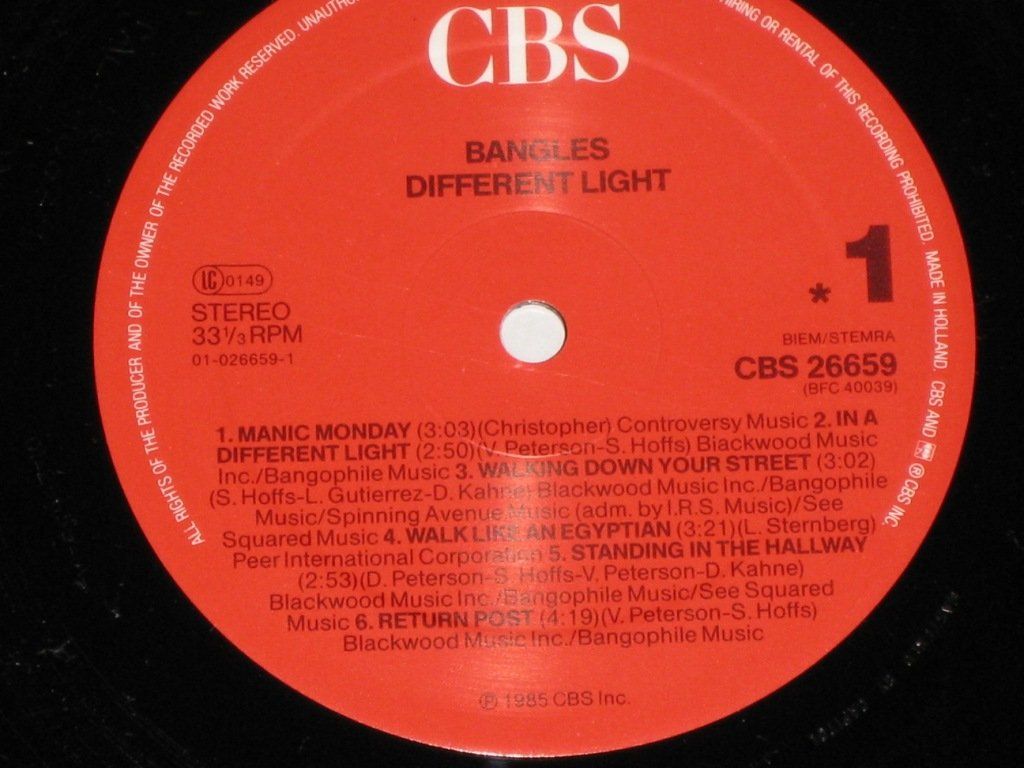 Schallplatten: LP - BANGLES - DIFFERENT LIGHT – Gebraucht aus Steckborn von Quo7 1