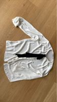 Elegante, weisse Bluse mit schwarzer Schleife, Gr. XS