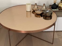 Midcentury Modern Style Couchtisch Roségold verspiegelt