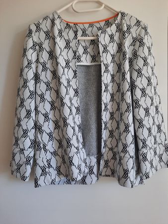 Edles Frühlingsjäckli, Schwarz-Weiss Muster, Gr. 38/40, neu