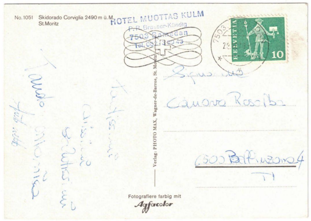 Cartoline postali: St. Moritz - Skilift Corviglia – Usato da Binningen venduto da Mountainrider 1
