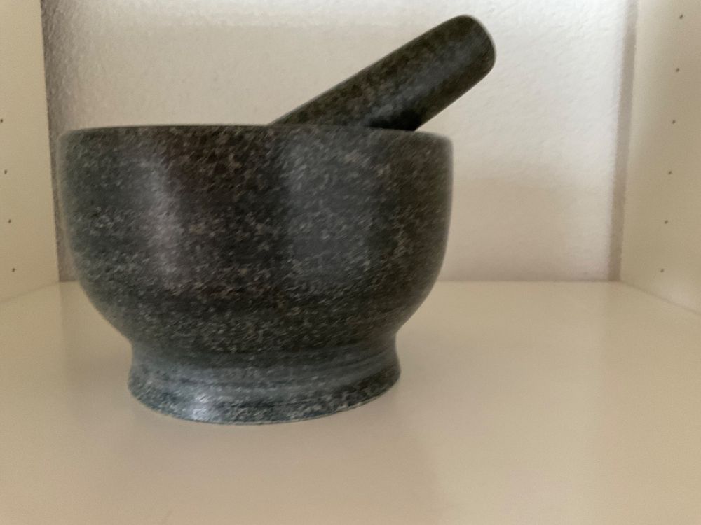 JADE TEMPLE Mörser Mit Stössel Gusseisen - Schwarz, 9,8x5,8cm, Traditionell