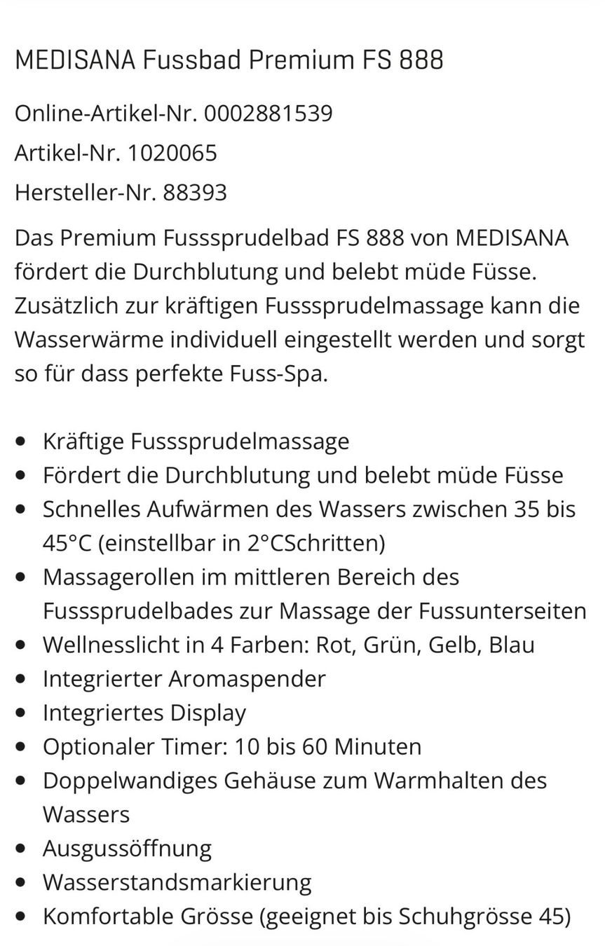 Medisana Dispositivi per massaggi: Fussbad, Medisana Premium FS 888 – Usato da Meyriez venduto da mar_s5bz 4