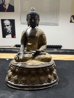 Buddha Pendant Tibet Bronze mit 18K Goldanstrich