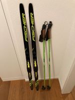 Langlaufski Kinder, Fischer Skating, 121cm, Stöcke KV 100cm