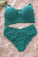 Ensemble de lingerie vert Turquoise, dentelle, taille M.