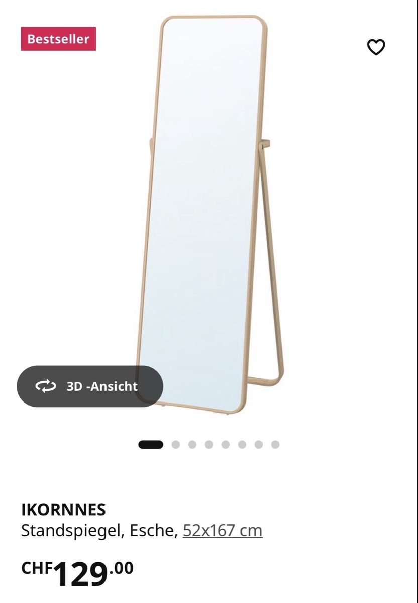 Spiegel: IKEA IKORNNES Standspiegel – Gebraucht aus Grub AR von Struwwelpetra