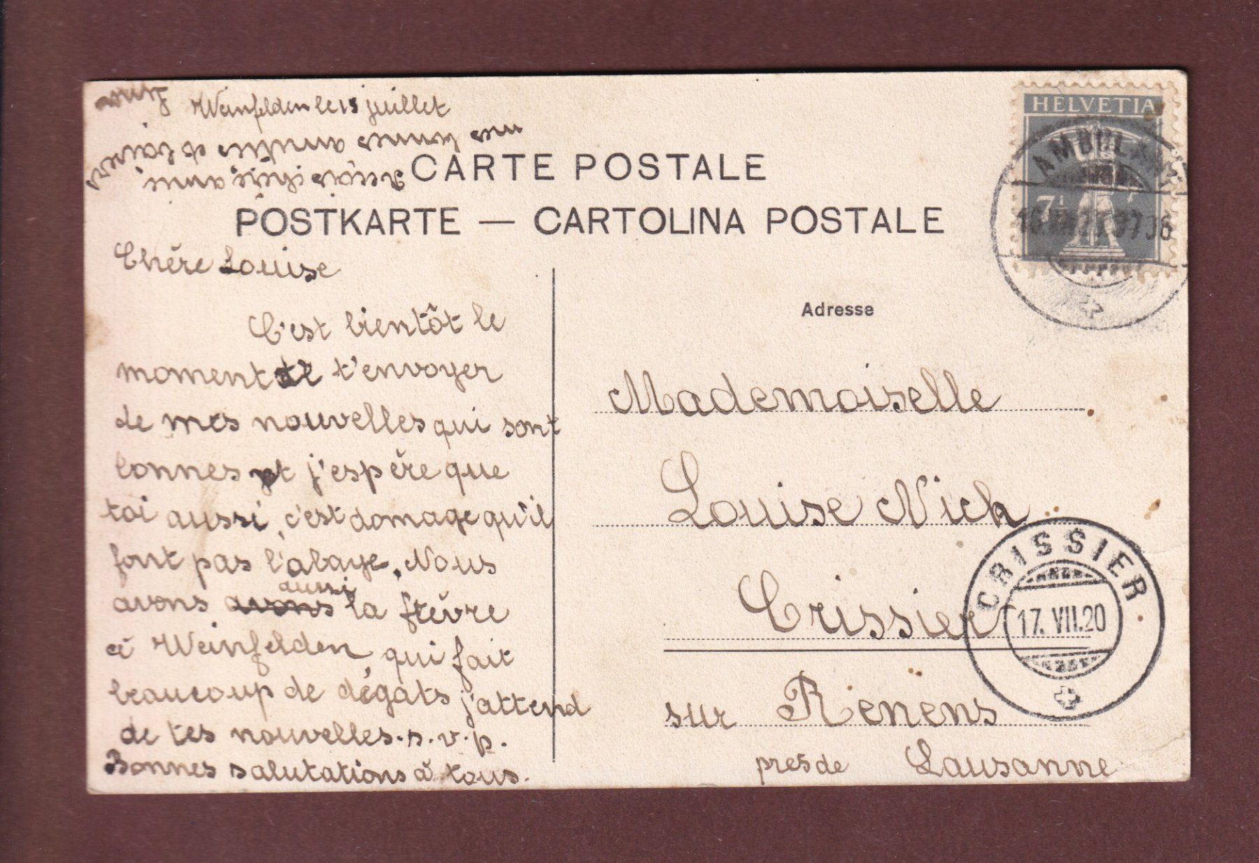 Ansichtskarten: WEINFELDEN - Kirchgasse - 1920 // Eckbug // – Gebraucht aus Pully von nicecards-shop 1