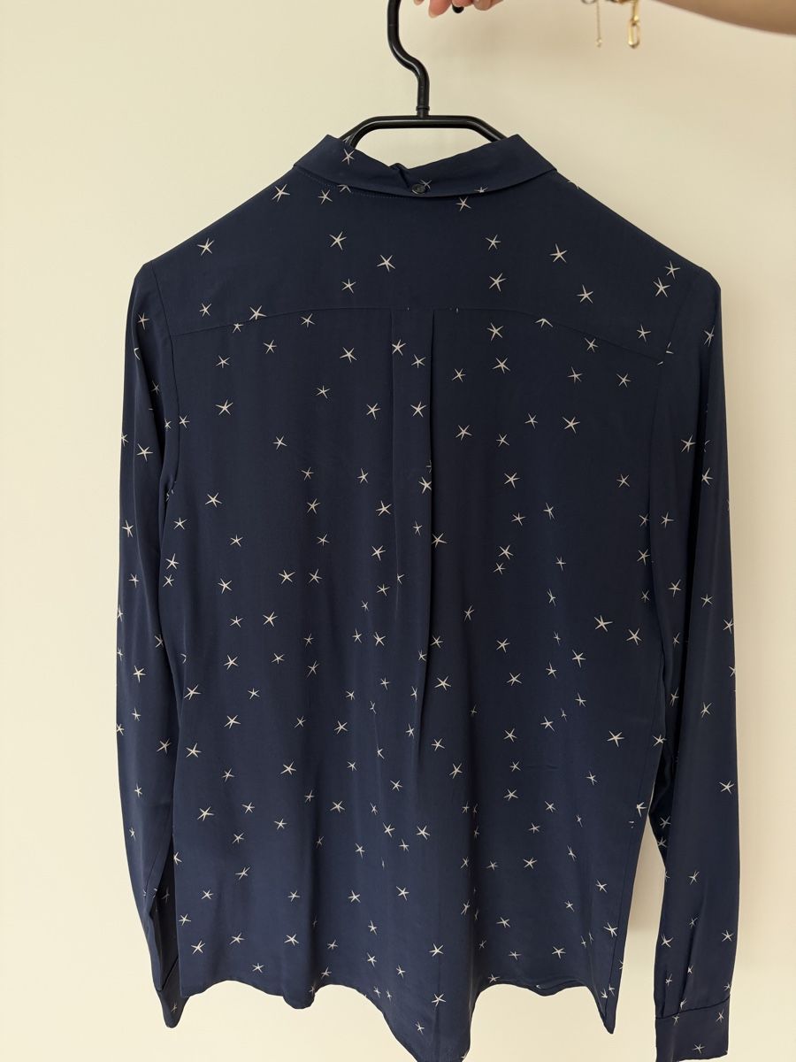 Closed Camicette: Closed Silk Blouse Navy Stars – Usato da Thalwil venduto da kirakirashop 1