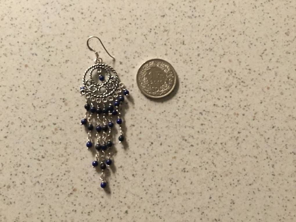 Orecchini pendenti & Orecchini a lobo: Orecchini a chandelier con lapislazzuli in argento 925 – Usato da Tesserete venduto da BreezyRose 3