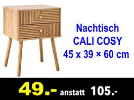 🔴 Nachtisch CALI COSY 45 x 39 × 60 cm Lamellenoptik /574B