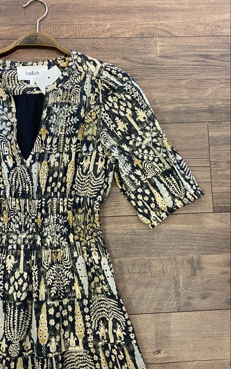 Ba&Sh Vestiti: Bash Baumwollkleid Flowerprint grün S neu – Nuovo e nell'imballaggio originale da Büron venduto da Coerner 2