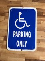 US Parkingschild "Parking Only" blau/weiss