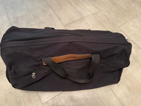 Lancel - Grand sac de voyage tissu et cuir à roulettes