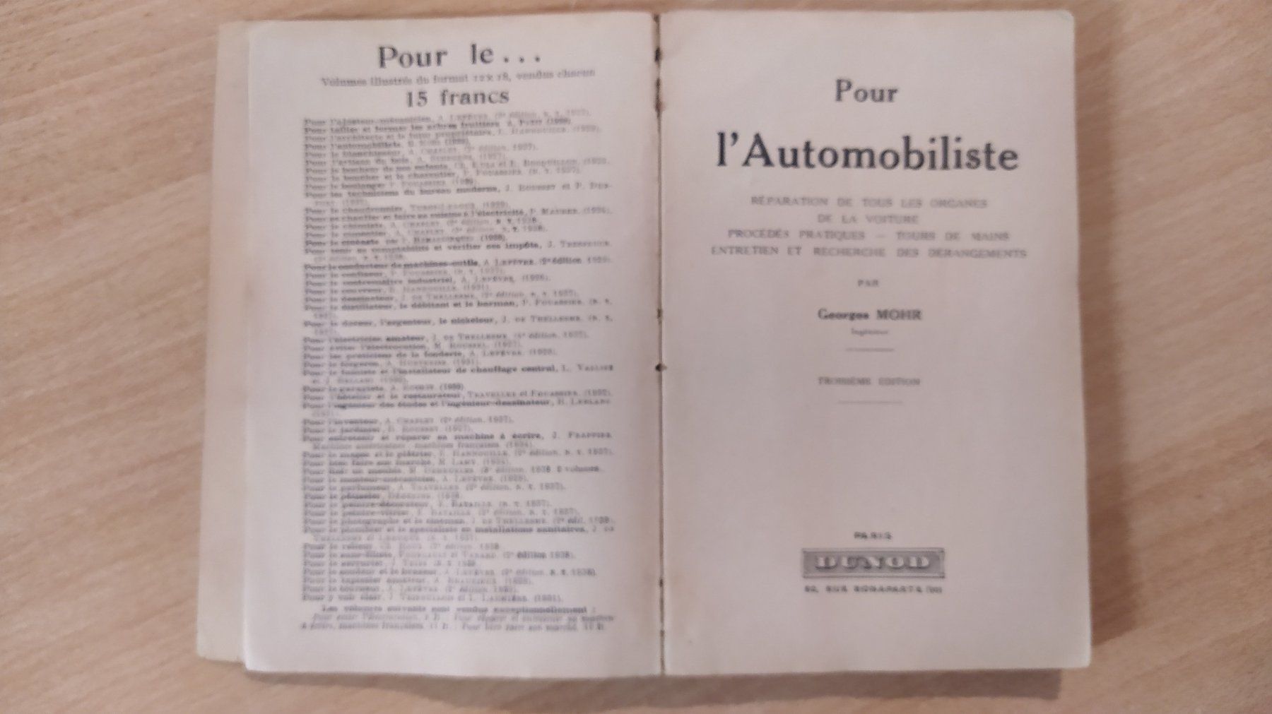 Libri: Manuel technique "Pour l'automobiliste" – Usato da Bassins venduto da mazette13 2