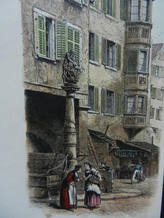Incisioni: Strasse mit Brunnen Zürich – Usato da Risch venduto da Rischli15 1