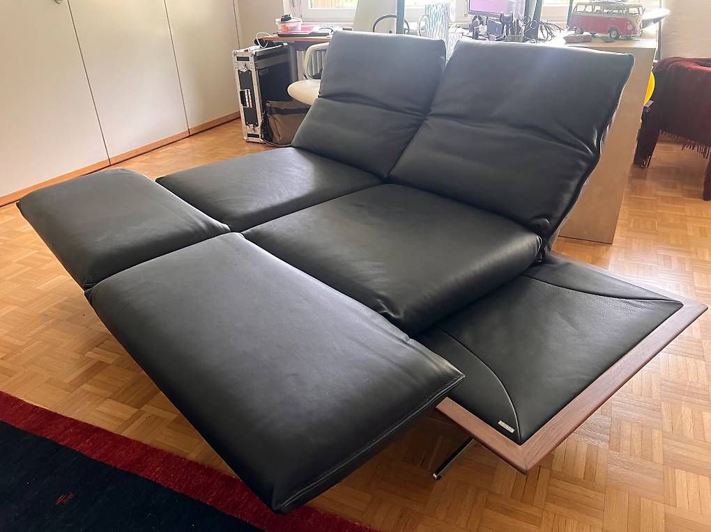Knoll Divani: Sofa Leder Dieter Knoll Formia2 Echtleder/Nussbaum – Usato da Schinznach Dorf venduto da Macflo 3
