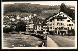 AK Baden, Partie am Hotel Hirschen, 1933