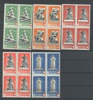 1940, Pro Patria, Geschicht. Motive, mit B5c, Viererblock **