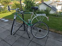 Unfahrbares Fahrrad, gedacht als Teilespender. 