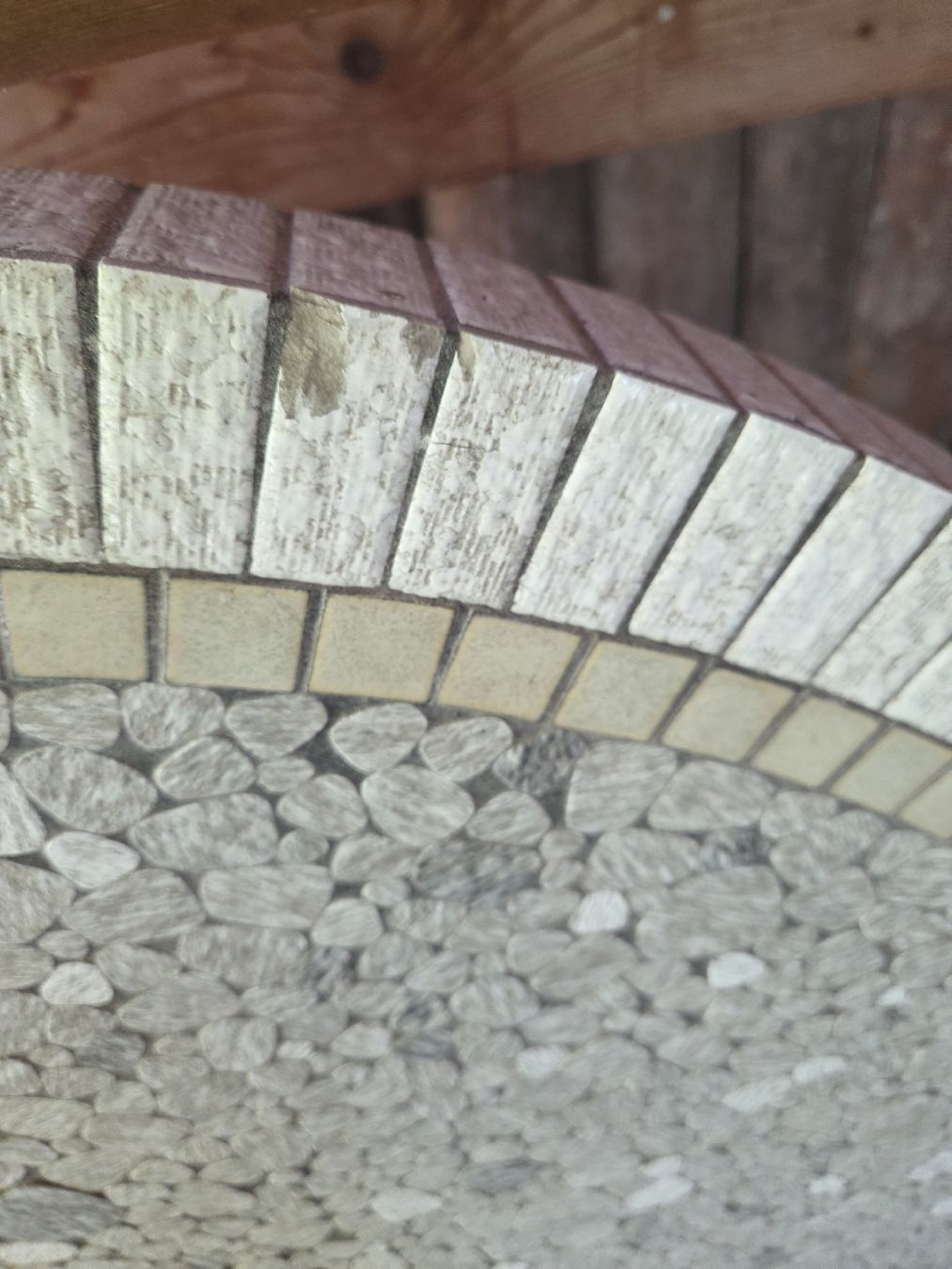 Piatti di portata: Gartentischplatte, Mosaik, Durchmesser 112cm, Top – Usato da Maur venduto da Siropin 3
