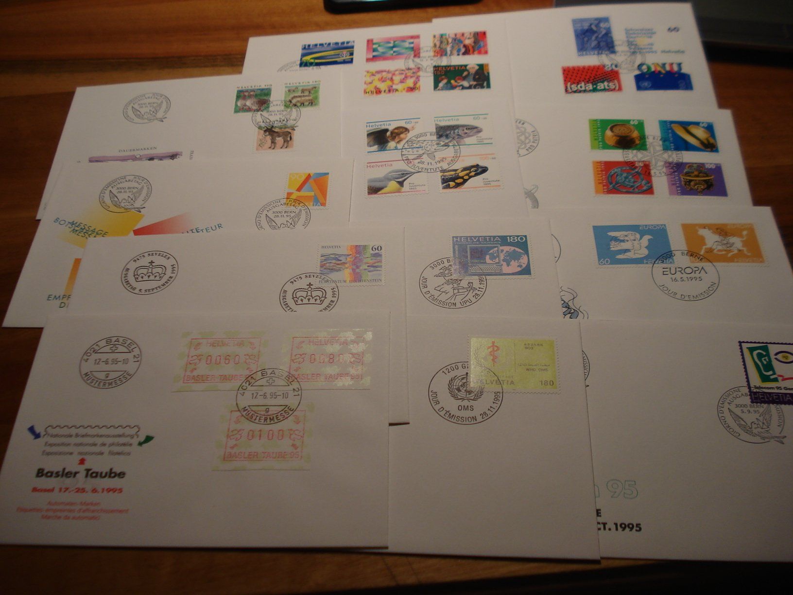 Tutti i francobolli: Moderne FDC Schweiz 1995, 12 Belege – Usato da Niederwil AG venduto da morostahu 1