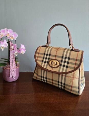 Burberry Tasche Nova Check Leder mittel guter Zustand