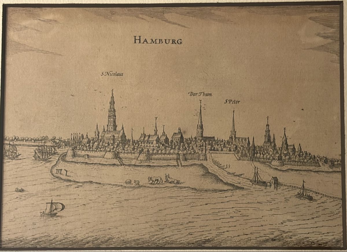 Incisioni: Hamburg Panorama Bertius 1616 Kupferstich . – Usato da Binningen venduto da Cchatz 1